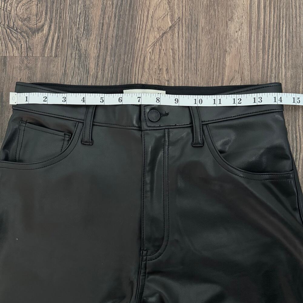 Abercrombie & Fitch Ankle Straight High Rise Vegan Leather Pants in Black 6/28 - Picture 10 of 15